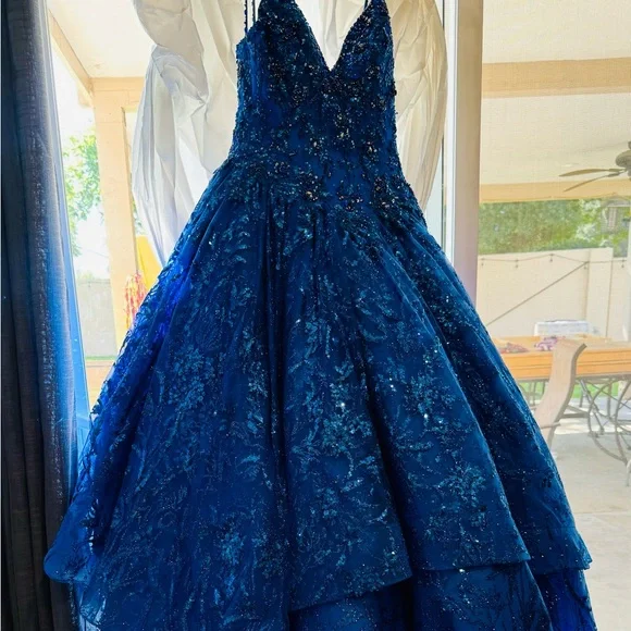 royal blue dresses quince Royal blue silver quinceanera cake knife set with plate and fork main image 0